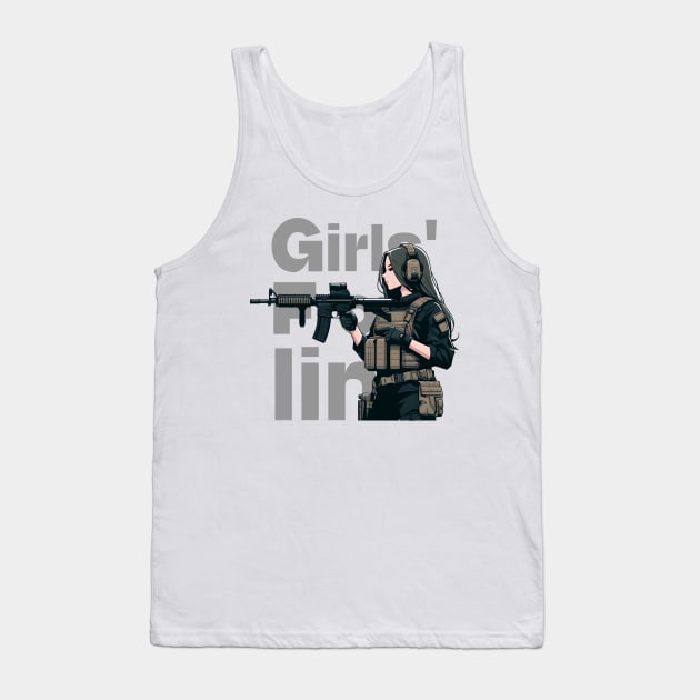 Girls' Frontline Tactical Chic Tee: Where Strength Meets Style Tank Top by Rawlifegraphic